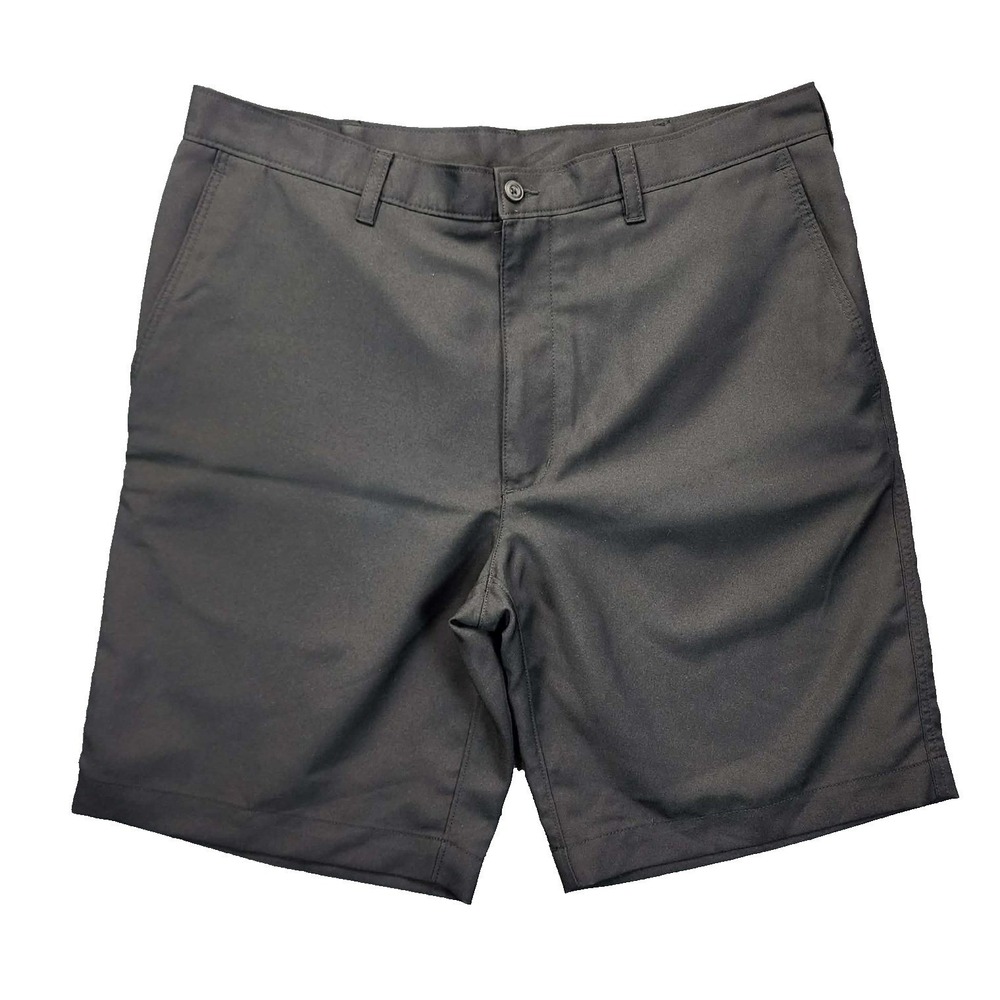 PGA Tour Shorts Mens 36 Black Golf Flat Front Polyester RS5569‎ Utility Pocket